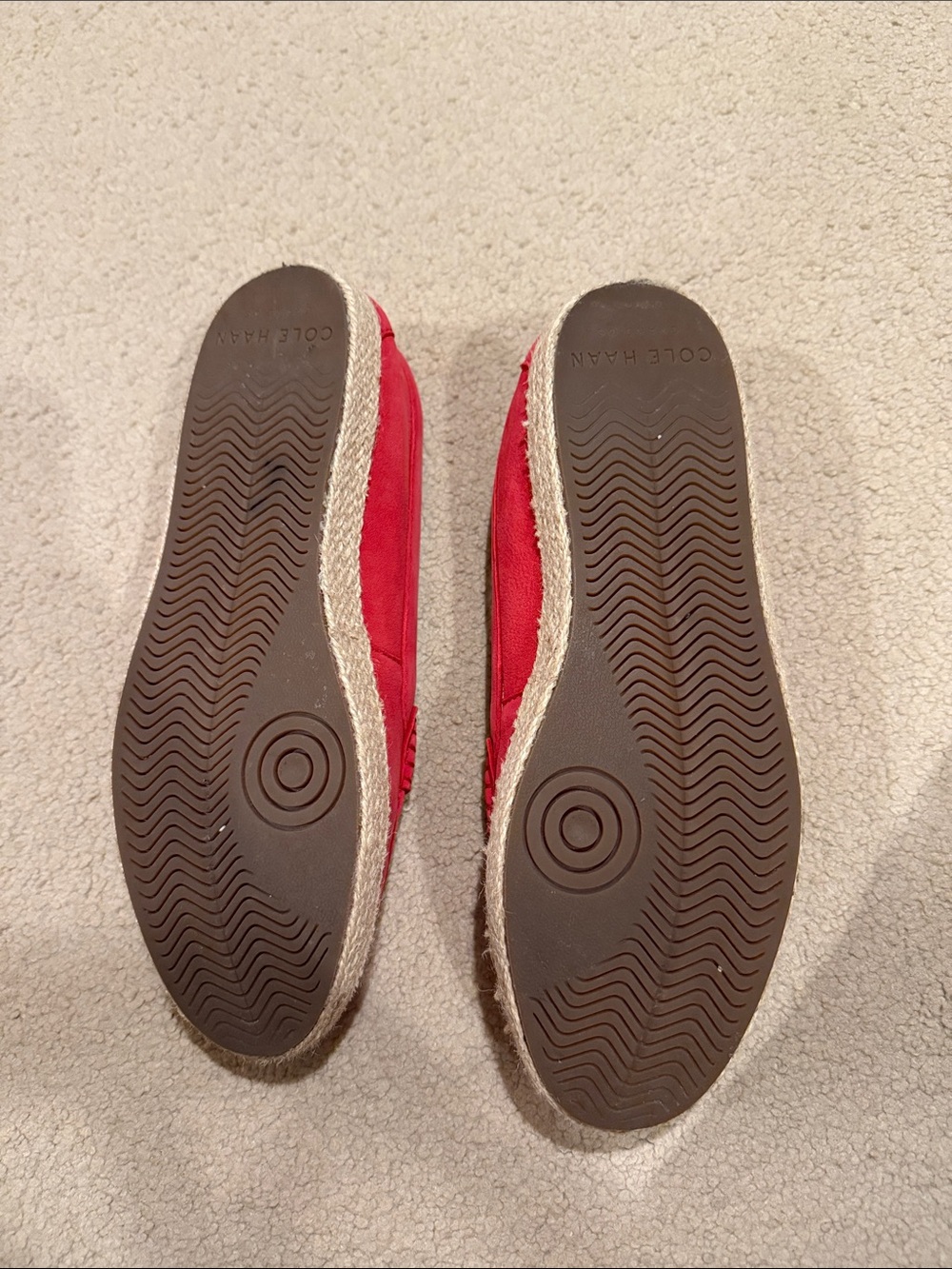 Cole Hana Seude Red Loafers - Picture 2 of 3